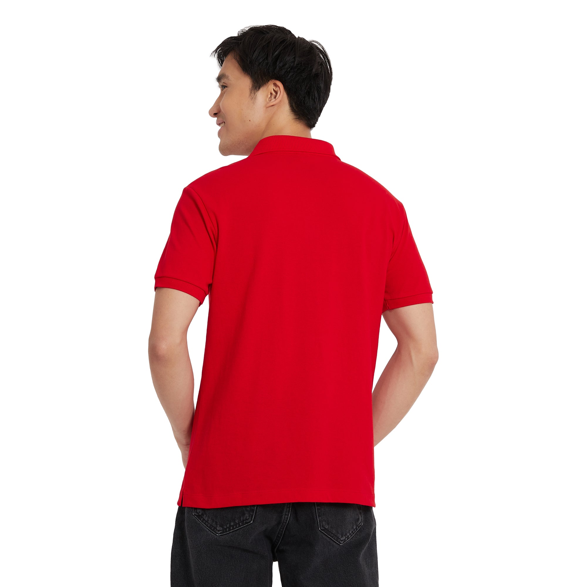 Plain red outlet collared shirt