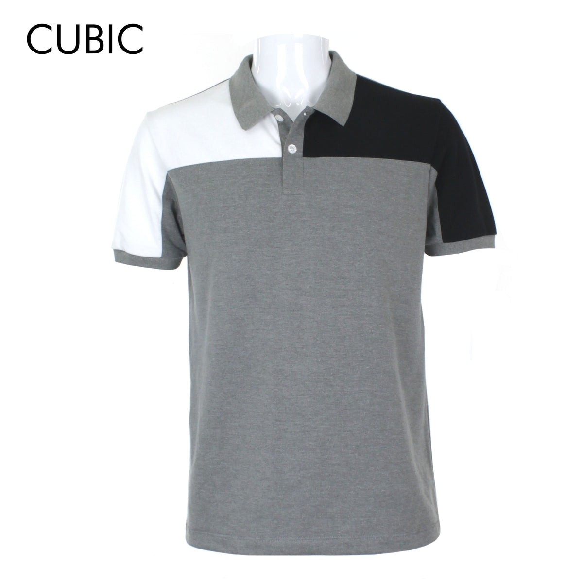 Cubic Mens Pique  Polo Shirt Polo-shirt Collar Top Top for Men - CMP2341H