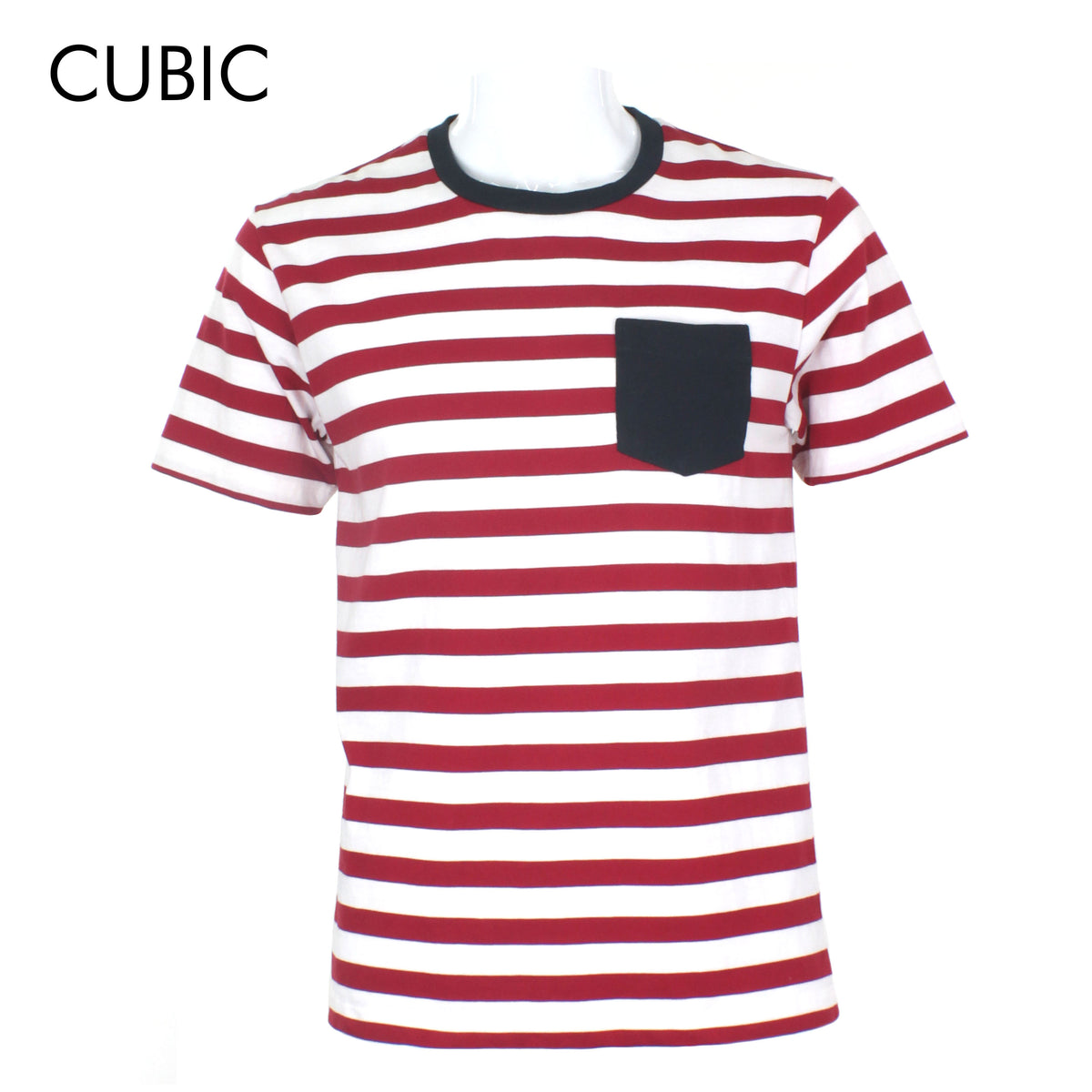 Cubic Mens Stripes   Round Neck Tees T-Shirt Shirt Top Top for Men - CMS2412R