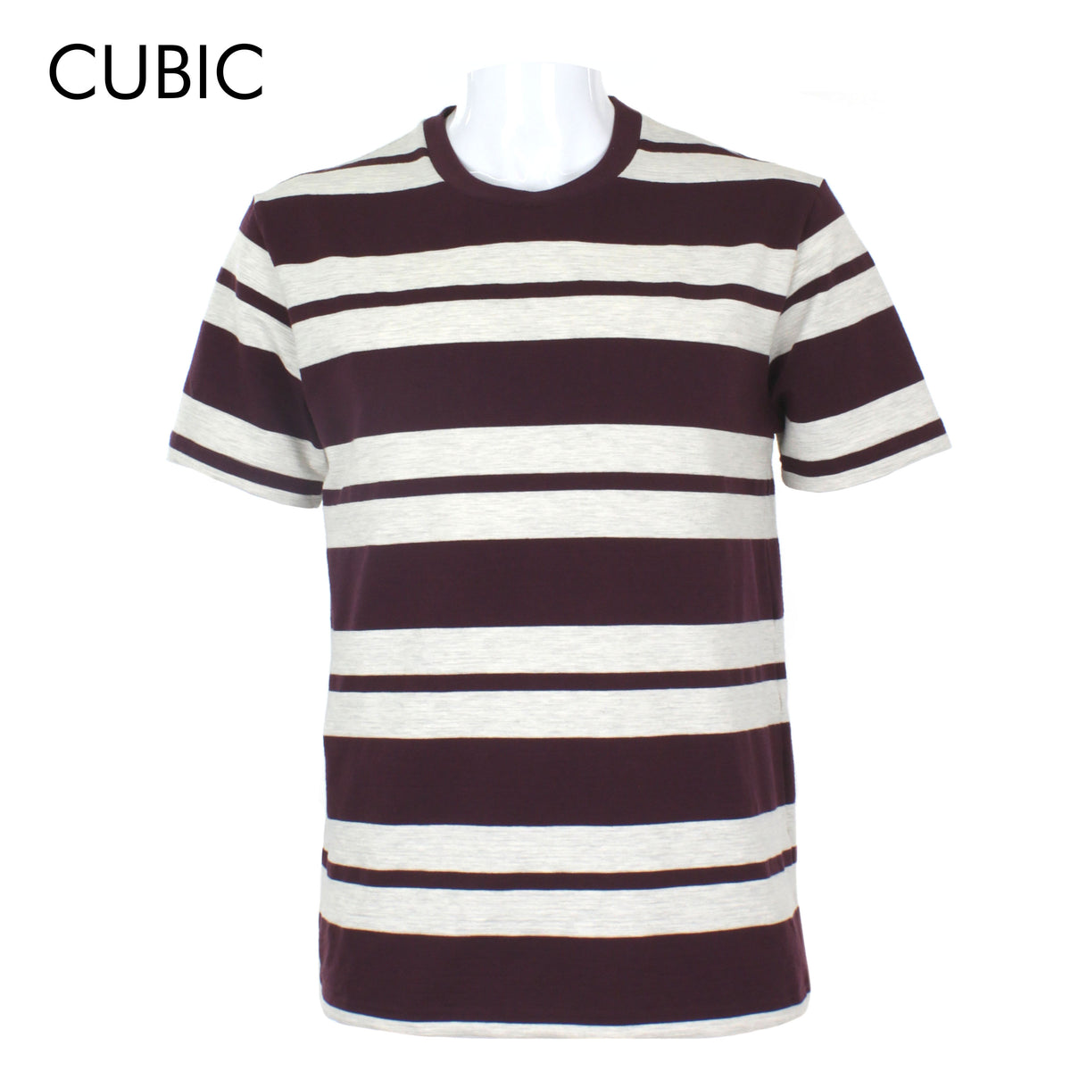 Cubic Mens Stripes   Round Neck Tees T-Shirt Shirt Top Top for Men - CMS2425R