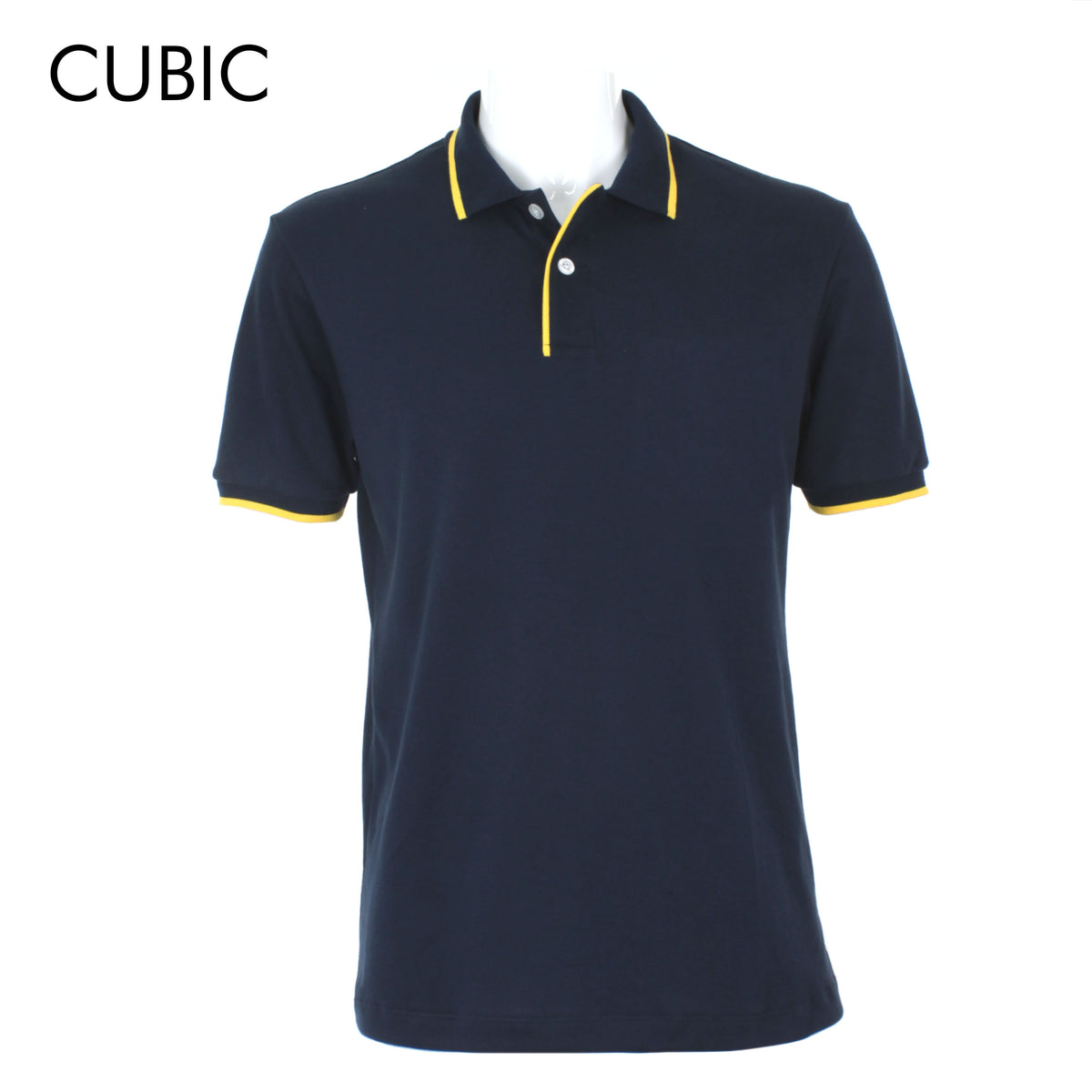 Cubic Mens Pique  Polo Shirt Polo-shirt Collar Top Top for Men - CMP2407H