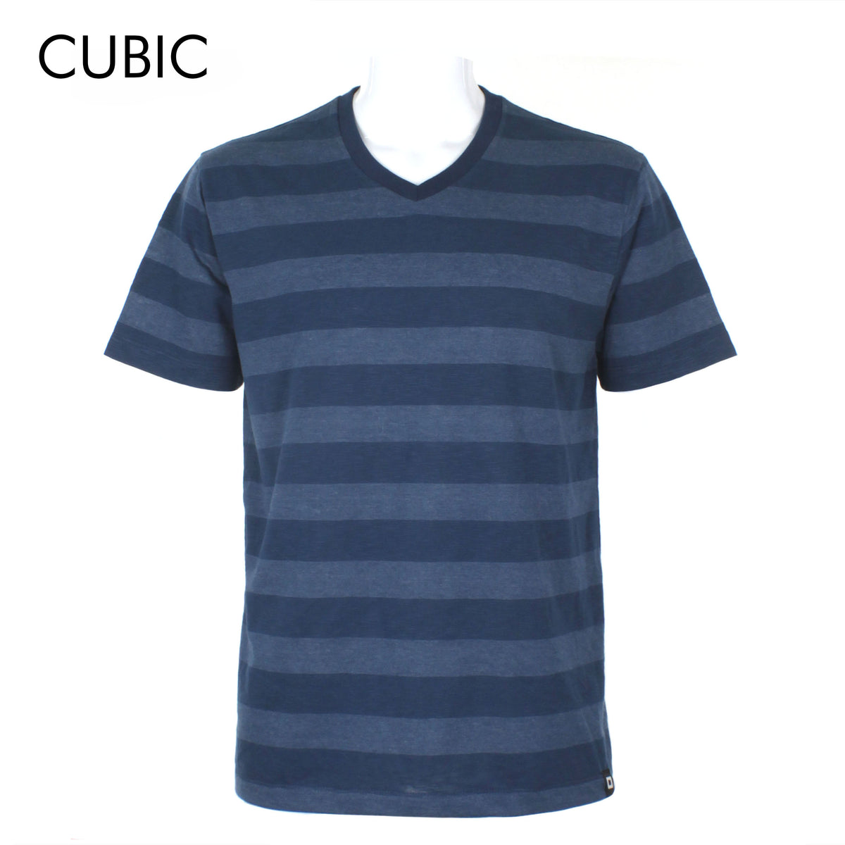 Cubic Mens Stripes  Round Neck Tees T-Shirt Shirt Top Top for Men - CMS2360V