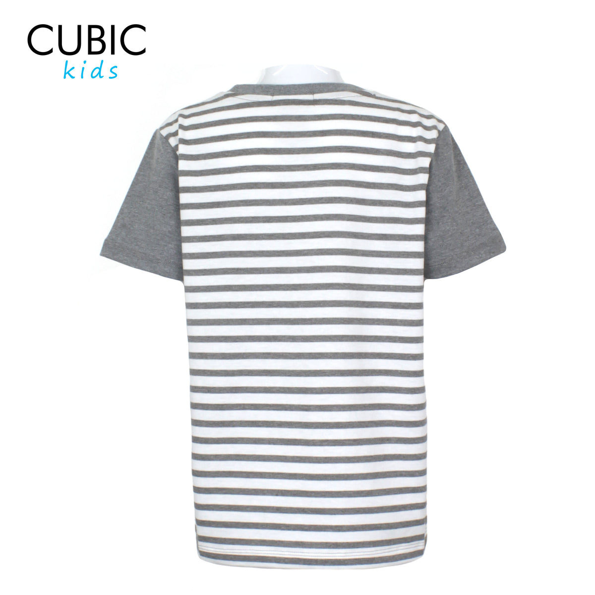 Cubic  Boys Kids Stripes Roundneck Tees Tshirt w/ Embroidery  Logo Top for Boys - CKS2402R