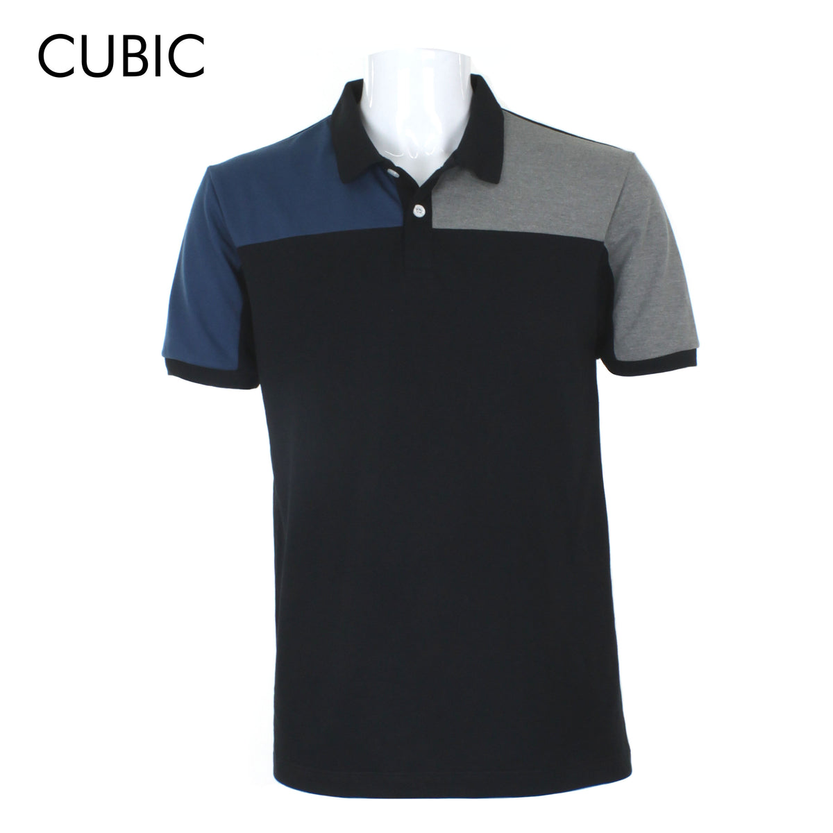 Cubic Mens Pique  Polo Shirt Polo-shirt Collar Top Top for Men - CMP2341H