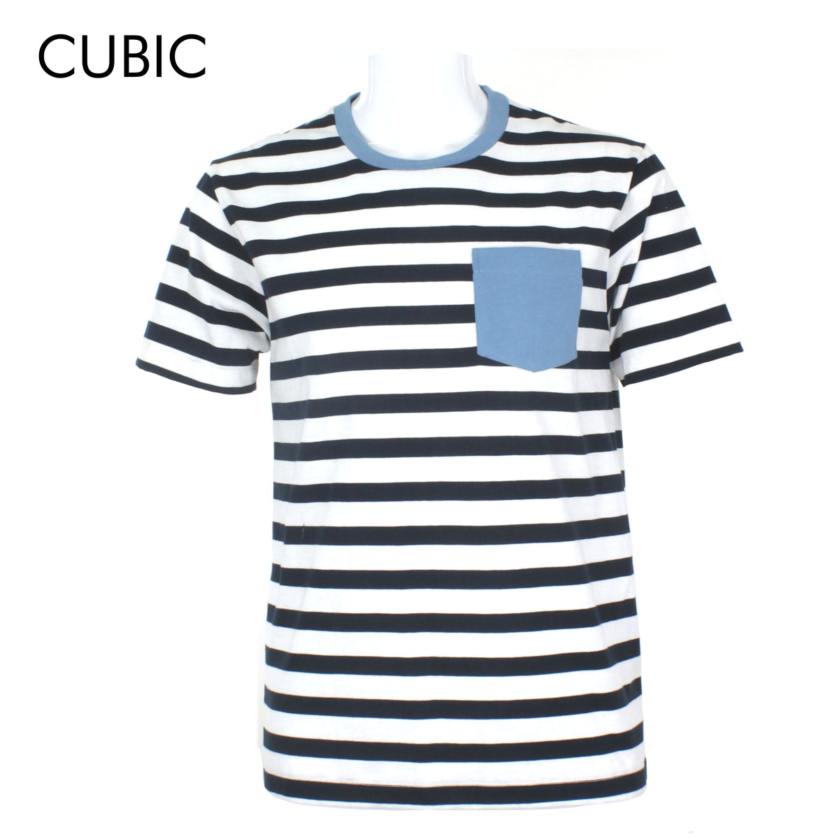 Cubic Mens Stripes   Round Neck Tees T-Shirt Shirt Top Top for Men - CMS2412R