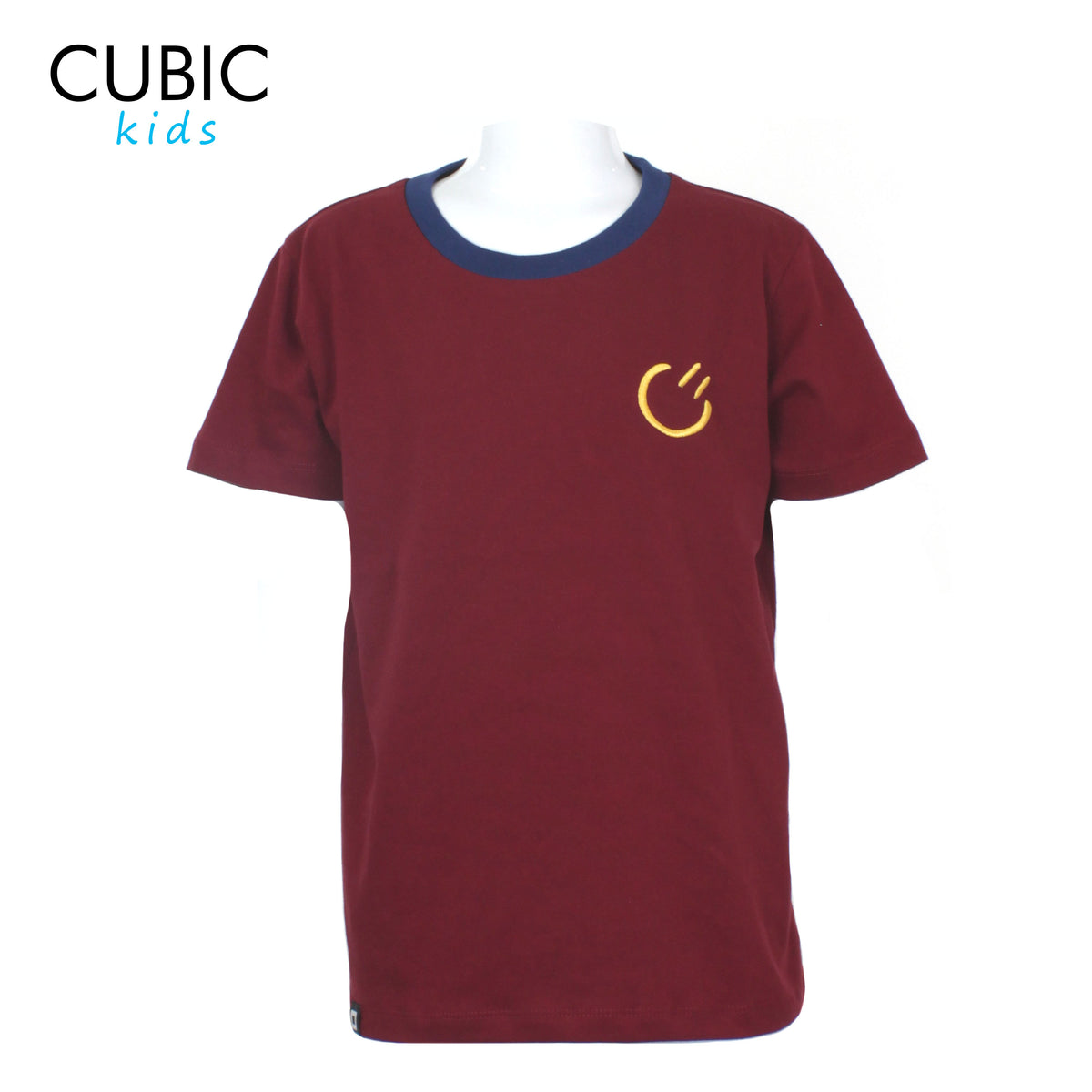 Cubic Boys Kids Round Neck with Smiley Embroidery Logo Shirt Top for Boys - CKJ2405R