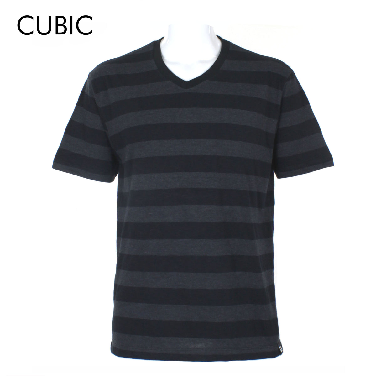 Cubic Mens Stripes  Round Neck Tees T-Shirt Shirt Top Top for Men - CMS2360V