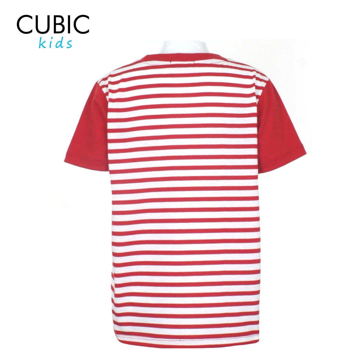 Cubic  Boys Kids Stripes Roundneck Tees Tshirt w/ Embroidery  Logo Top for Boys - CKS2402R