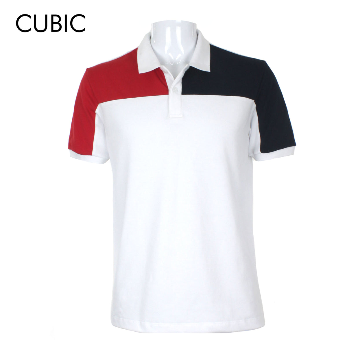 Cubic Mens Pique  Polo Shirt Polo-shirt Collar Top Top for Men - CMP2341H