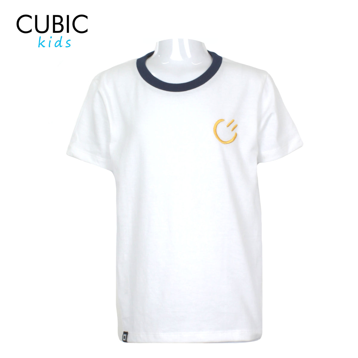 Cubic Boys Kids Round Neck with Smiley Embroidery Logo Shirt Top for Boys - CKJ2405R