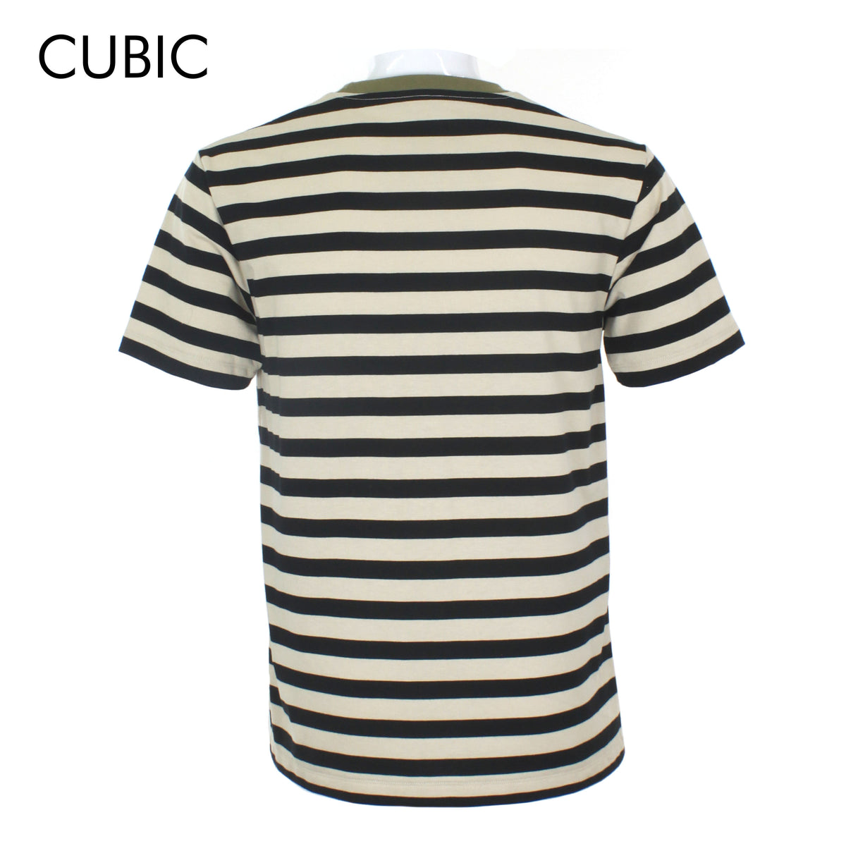 Cubic Mens Stripes   Round Neck Tees T-Shirt Shirt Top Top for Men - CMS2412R