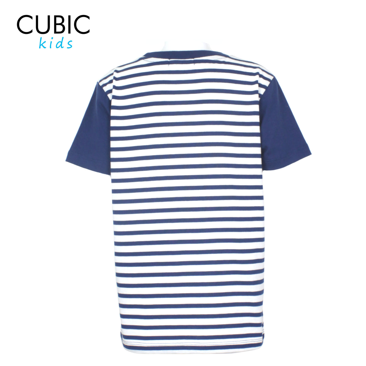 Cubic  Boys Kids Stripes Roundneck Tees Tshirt w/ Embroidery  Logo Top for Boys - CKS2402R