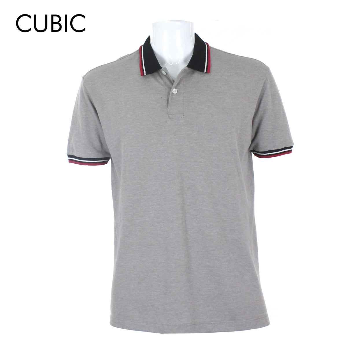 Cubic Mens Pique  Polo Shirt with Tipping  Polo-shirt Collar Top Top for Men - CMBPC03H