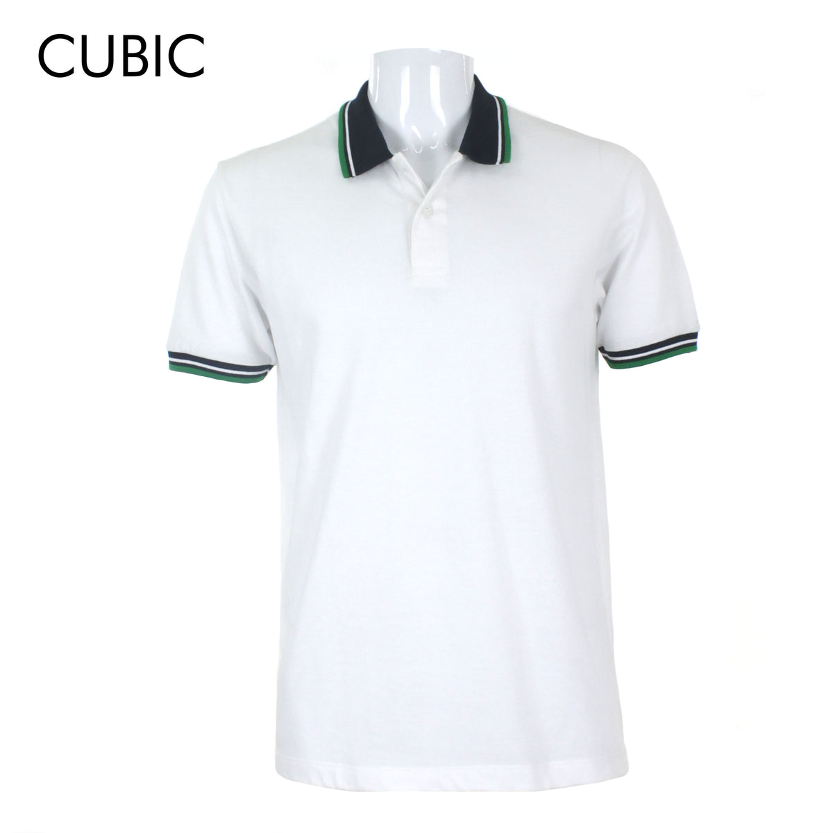 Cubic Mens Pique  Polo Shirt with Tipping  Polo-shirt Collar Top Top for Men - CMBPC03H